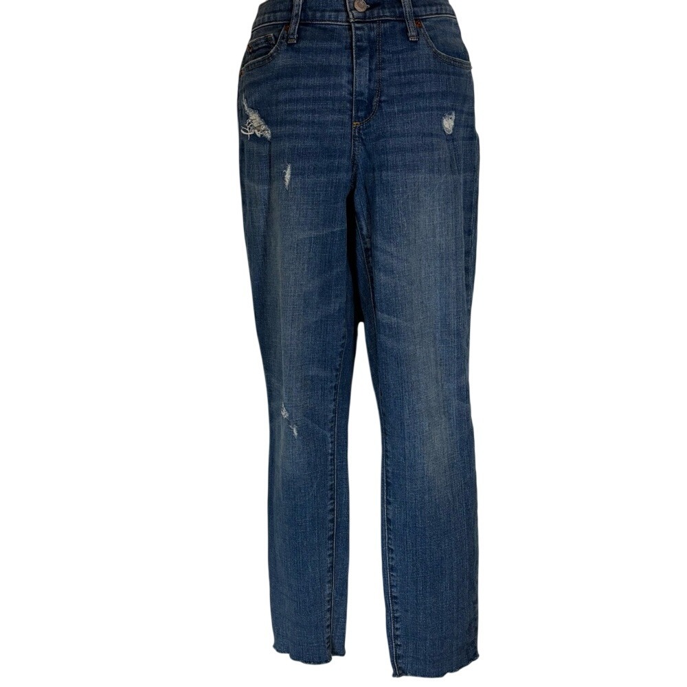 GAP 1969 True Skinny Ankle Jeans in Distressed Blue‎ Size 29R